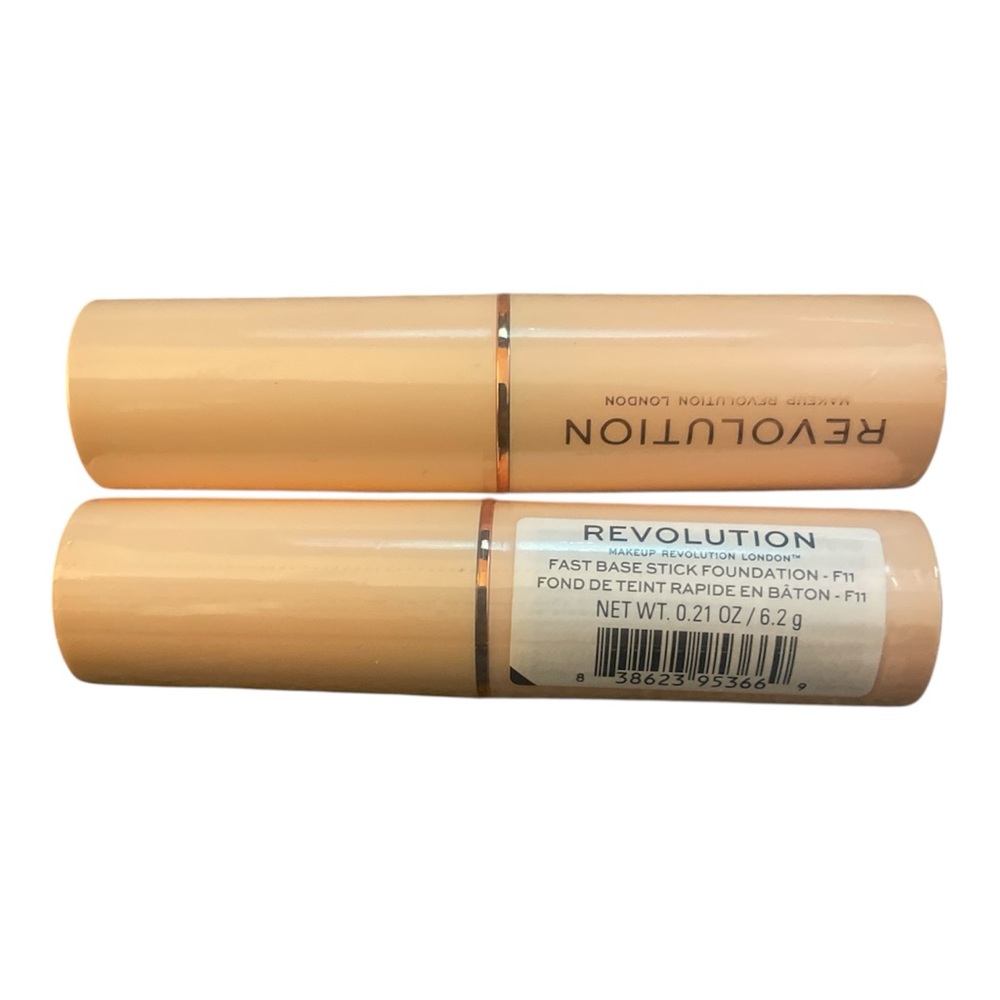 Pack of 2 Makeup Revolution Beauty Fast Base Stick Foundation, F11